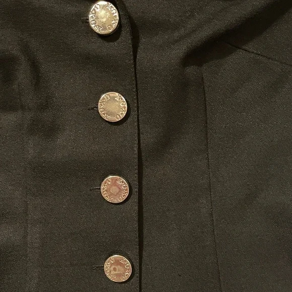 Vintage XOXO Elegant Black Blazer with Silver Accents - Picture 3 of 4